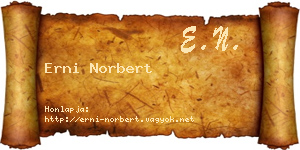 Erni Norbert névjegykártya